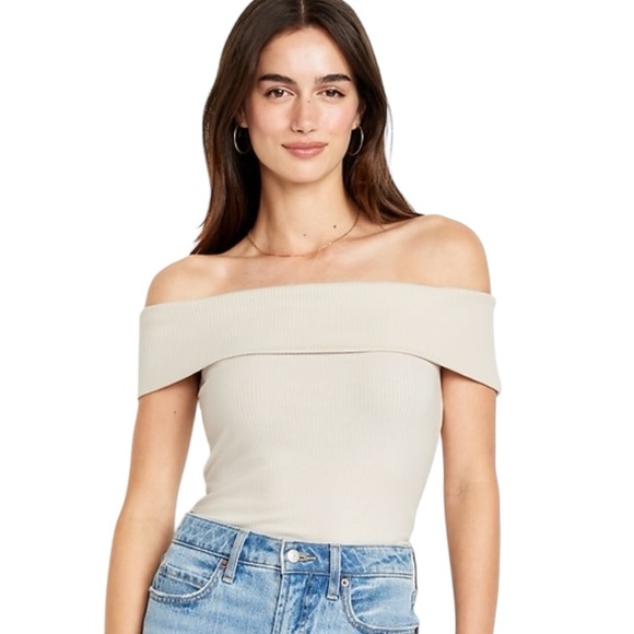 NWT Old Navy Women's Wishbone  Off-Shoulder Ribbed Top Shirt Size XXL Girly - Picture 1 of 11